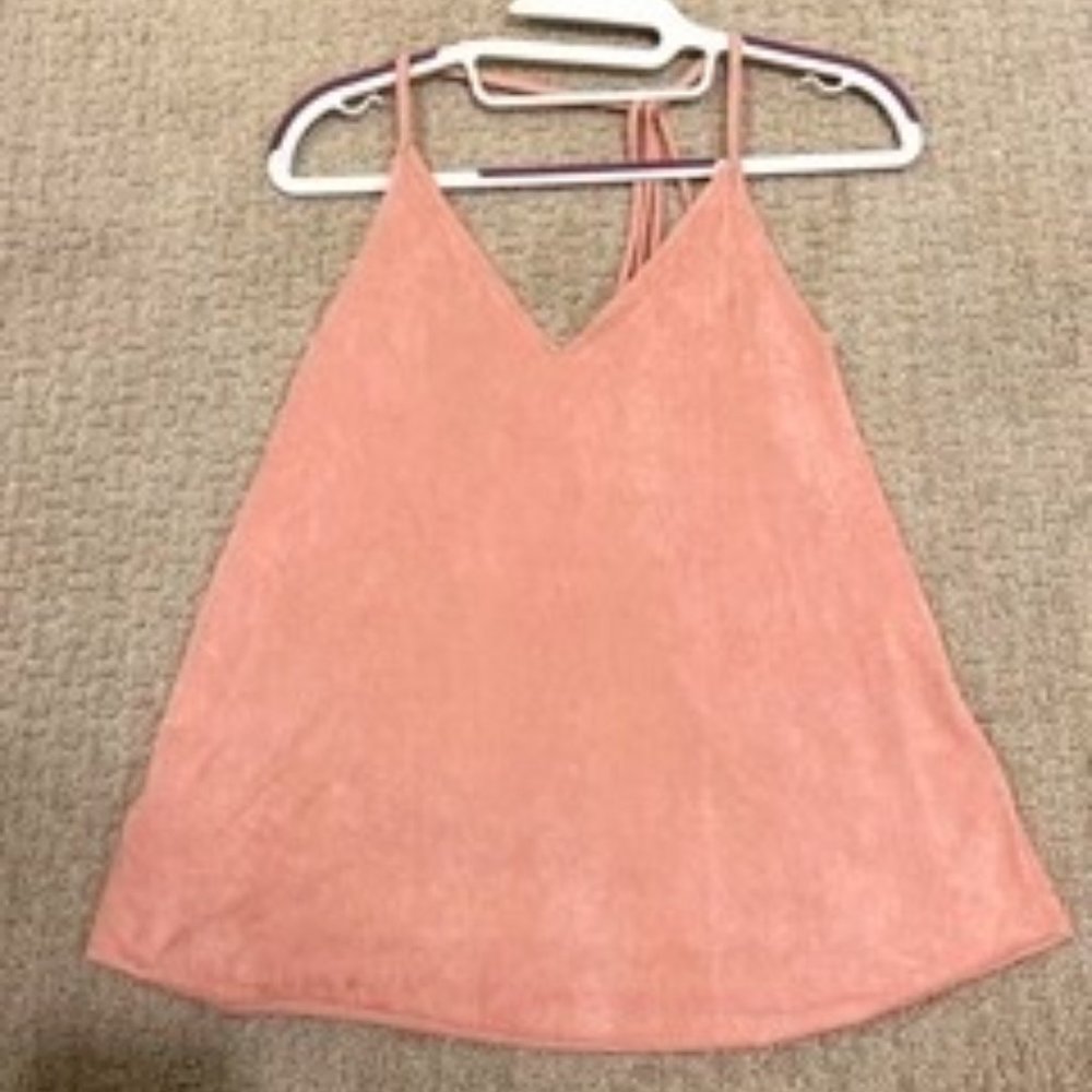 Charlotte Russe Pink Suede Racer Back Tank Top - Size S - Brand new never worn